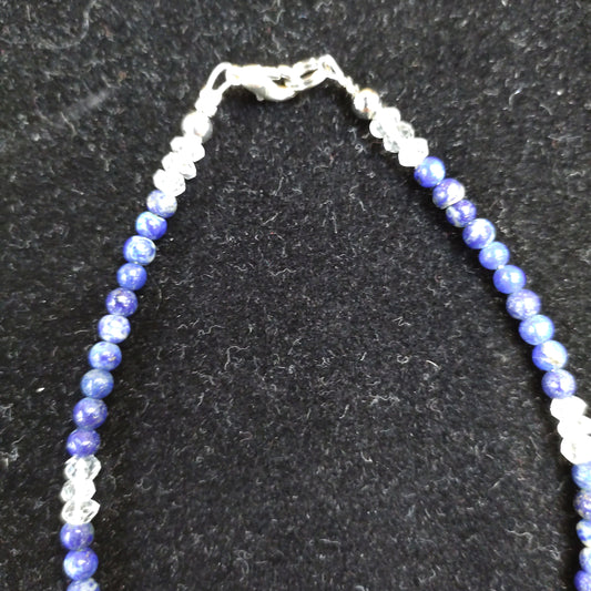 Bracelet de cheville lapis lazuli et aigue-marine