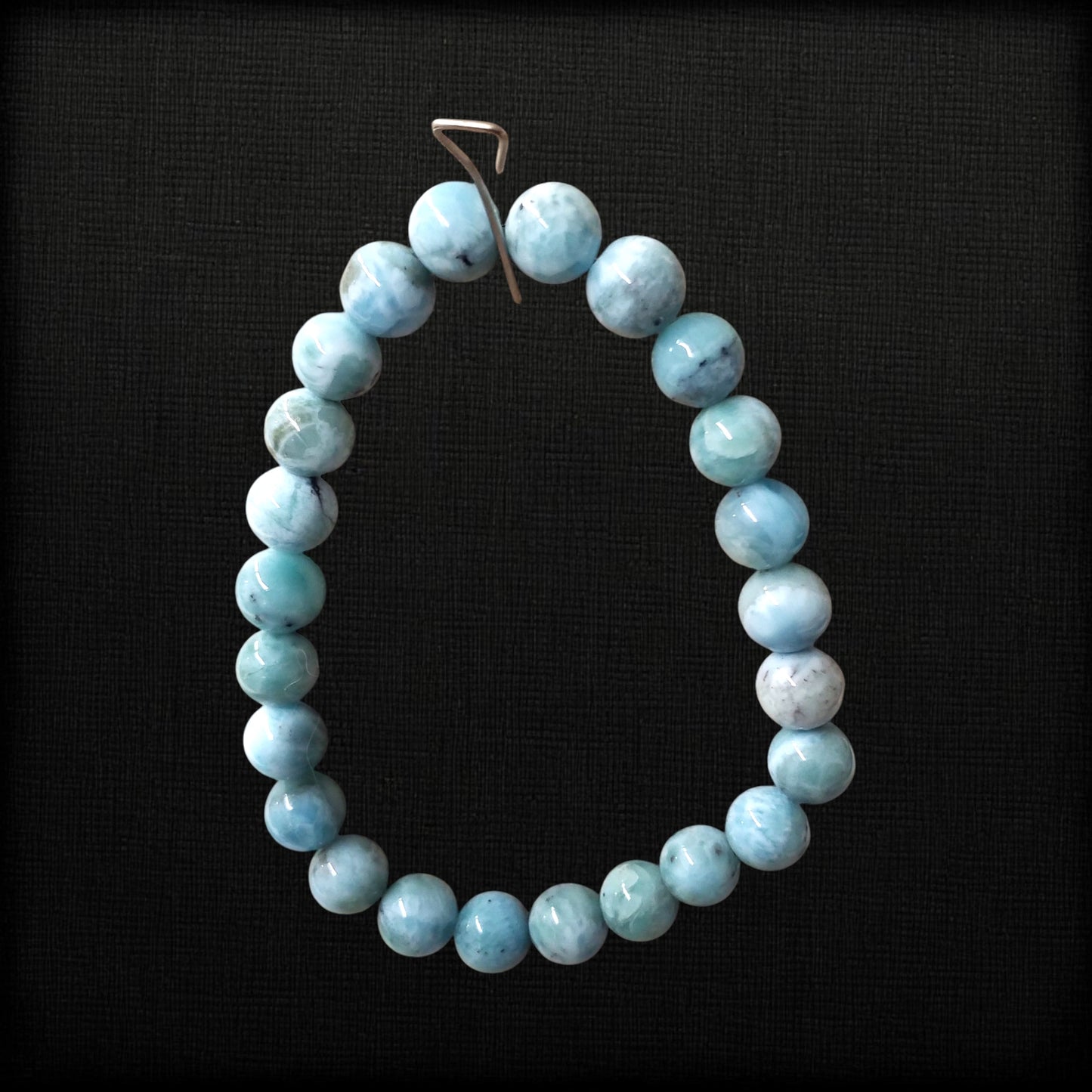 Bracelet en perles de larimar 8mm