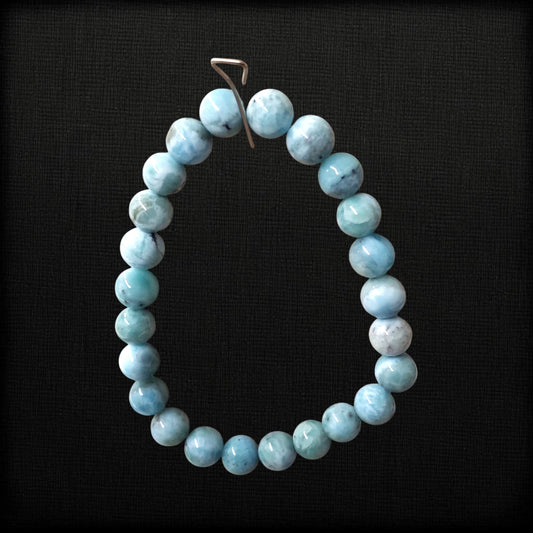 Bracelet en perles de larimar 8mm
