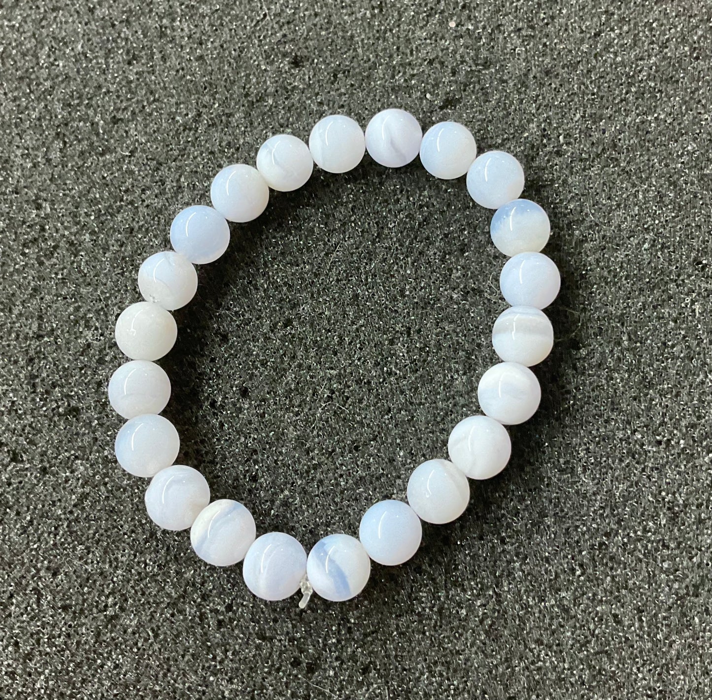 Bracelet en calcédoine bleue