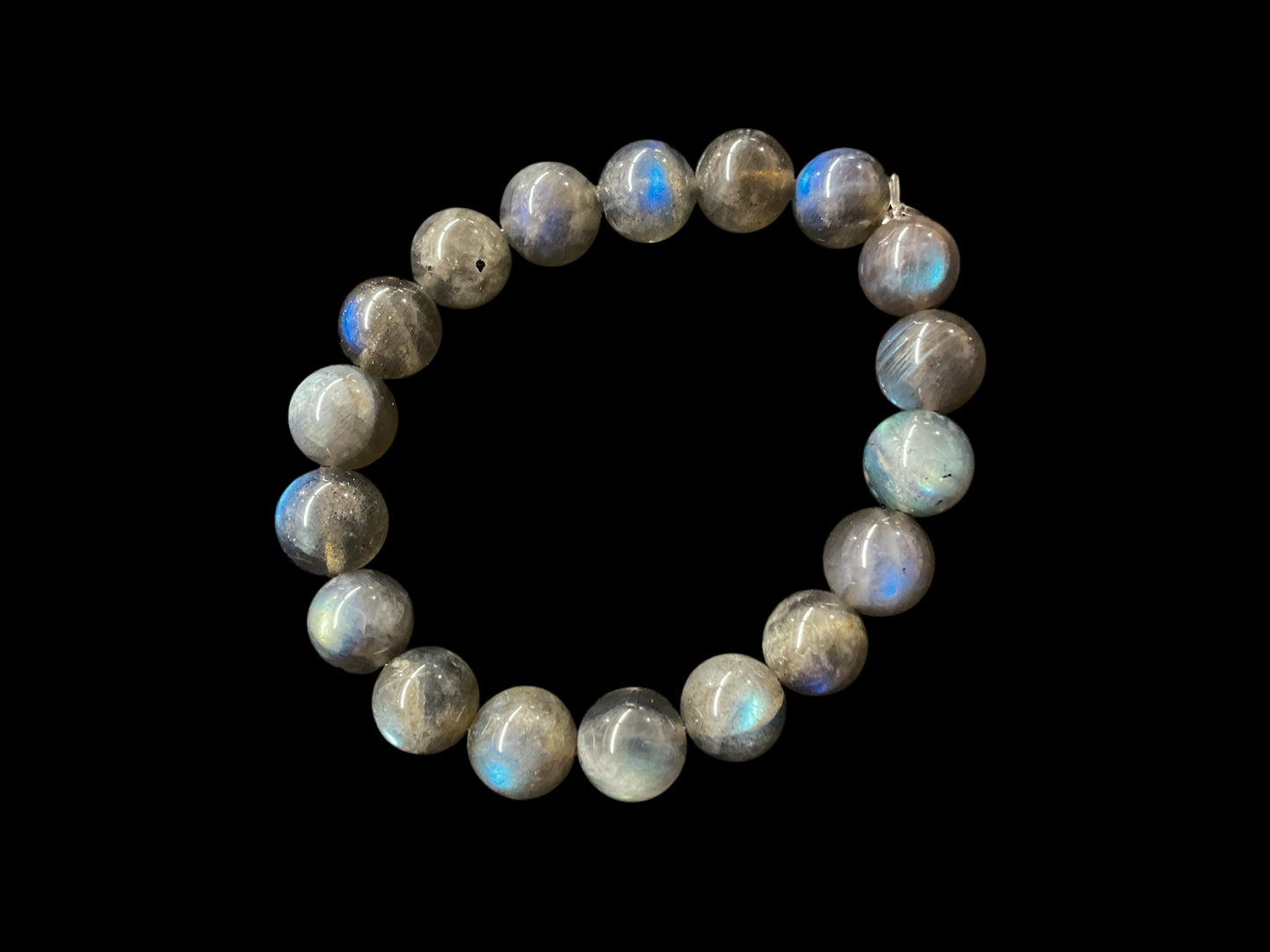 Bracelet en labradorite qualité classique: perles de 6, 8 ou 10 mm avec ou sans breloques