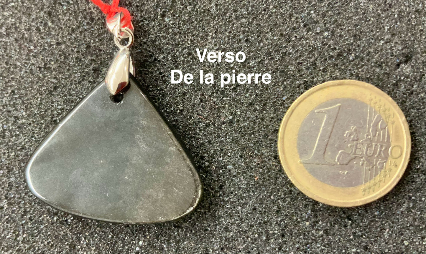 Pendentif en obsidienne argentée