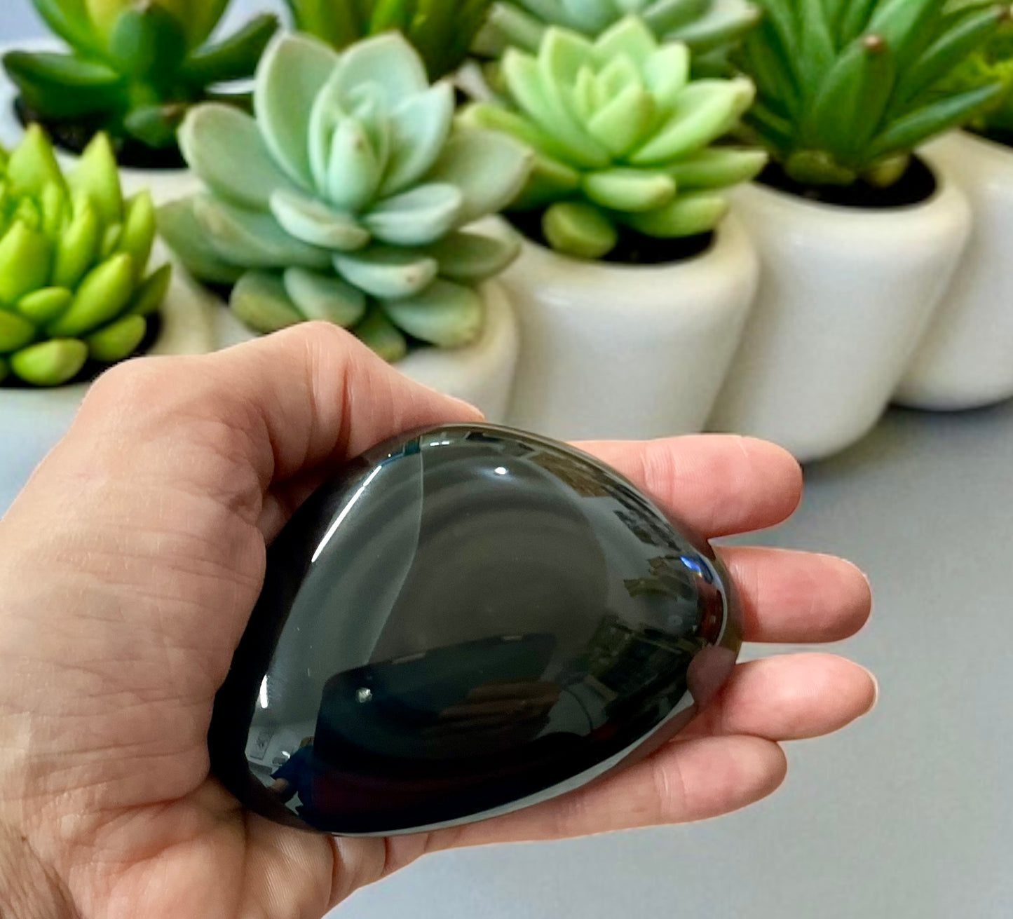 Obsidienne œil céleste en galet (Mexique)