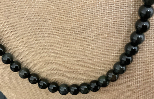 Collier en obsidienne œil céleste