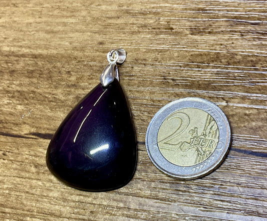 Pendentif en obsidienne œil céleste.