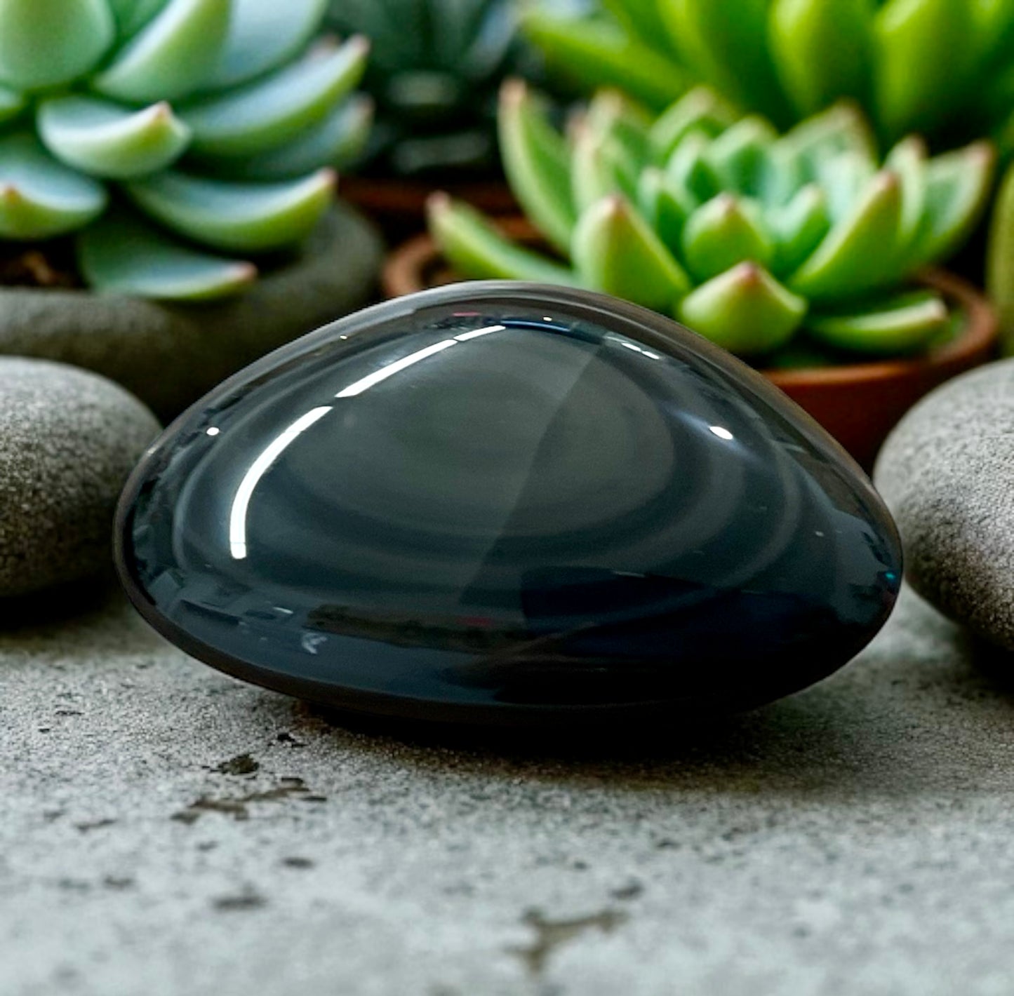 Obsidienne œil céleste en galet (Mexique)