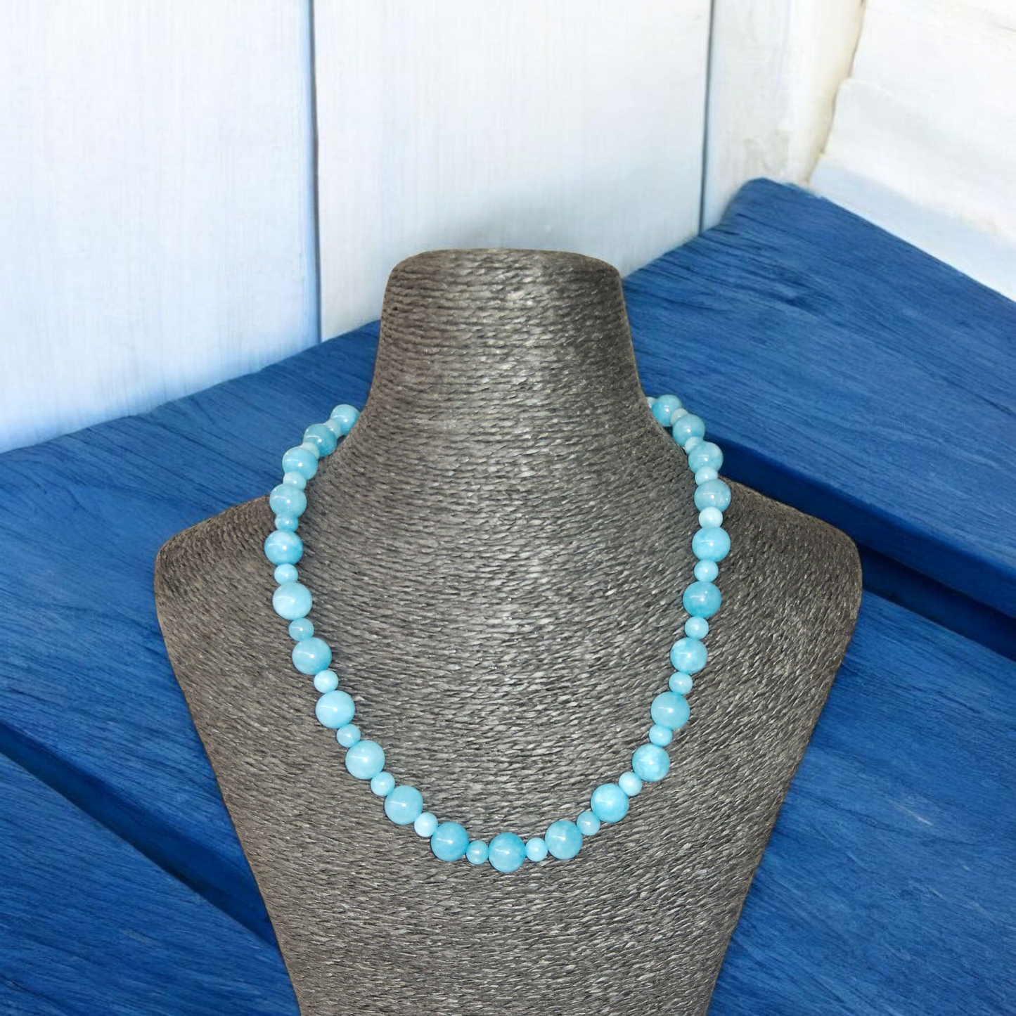 Collier en amazonite extra et mix de perles de 10mm et 6mm
