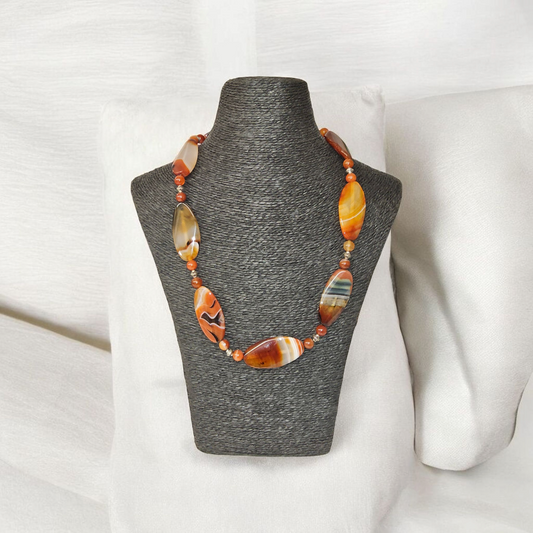 Collier en agate 55cm