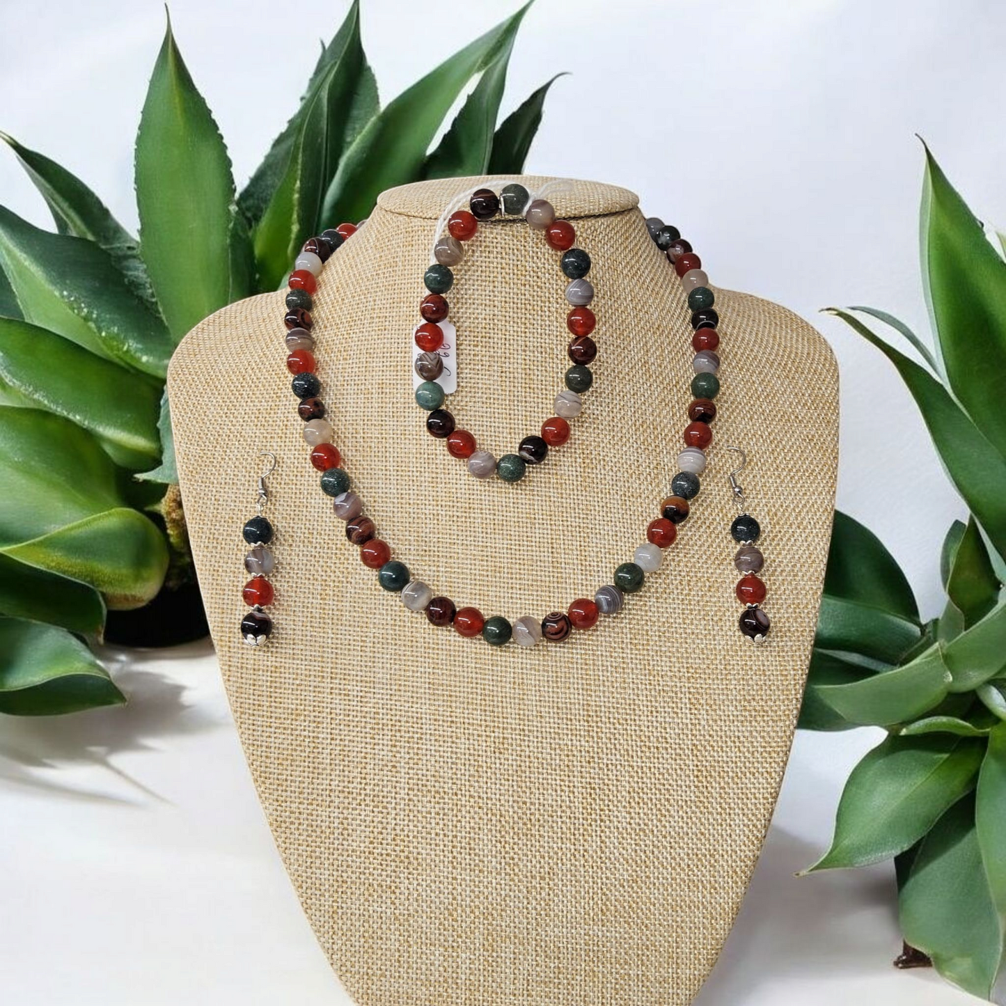 Parure triple agates