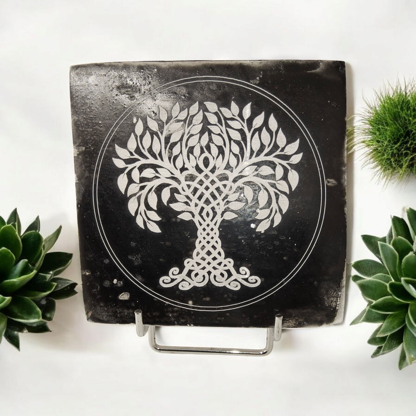 Sélénite du Maroc plaque cœur ou ronde 14cm