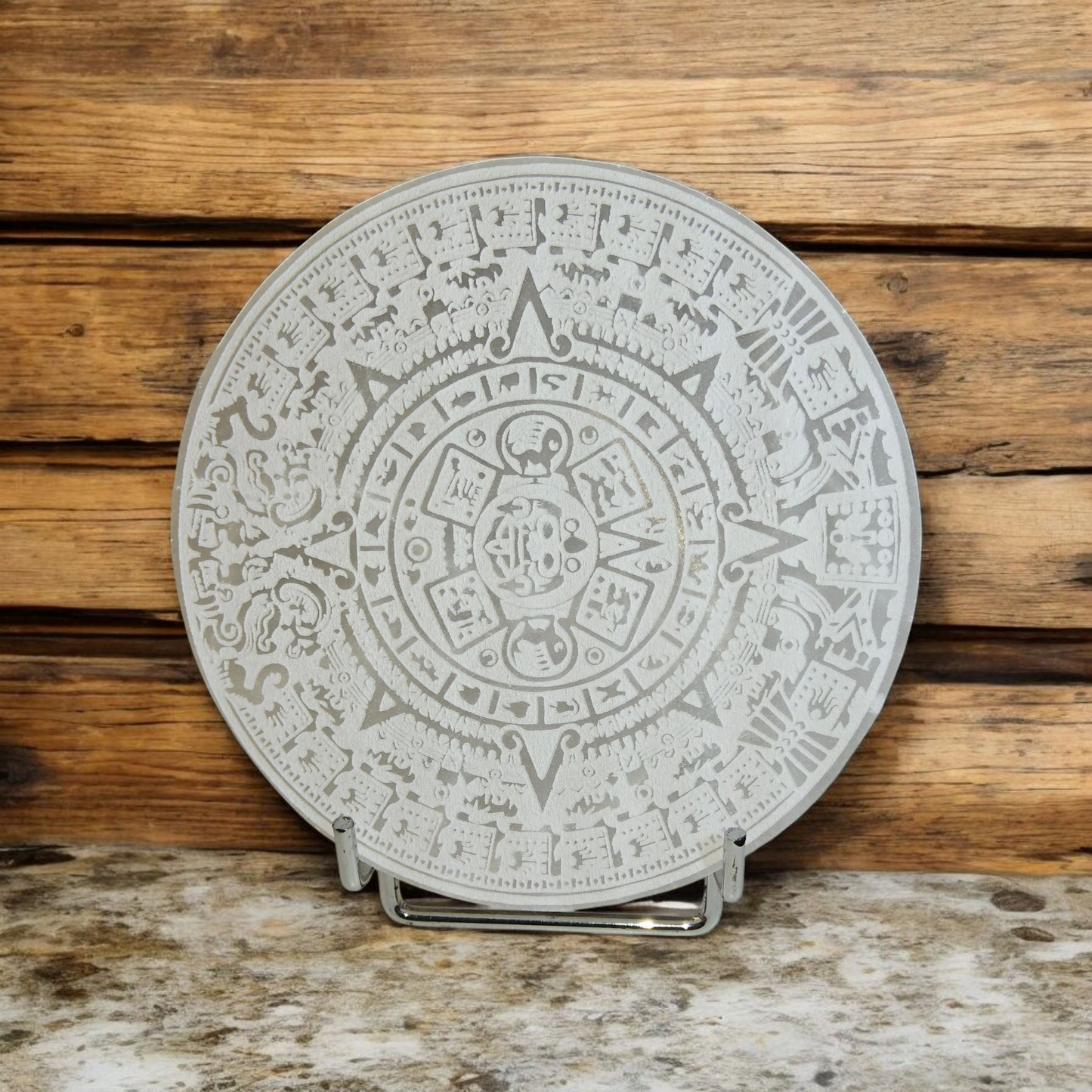 Sélénite du Maroc plaque cœur ou ronde 14cm