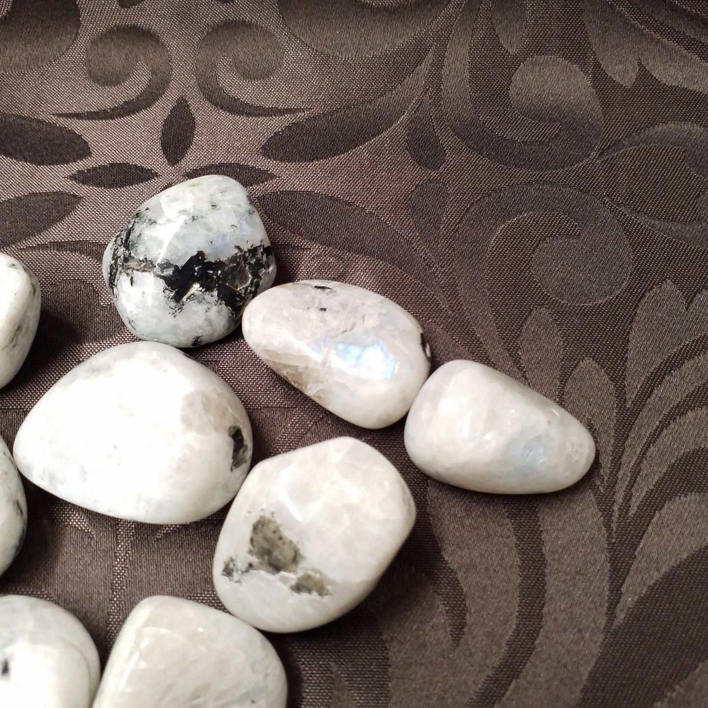 Labradorite blanche pierre polie d'Inde