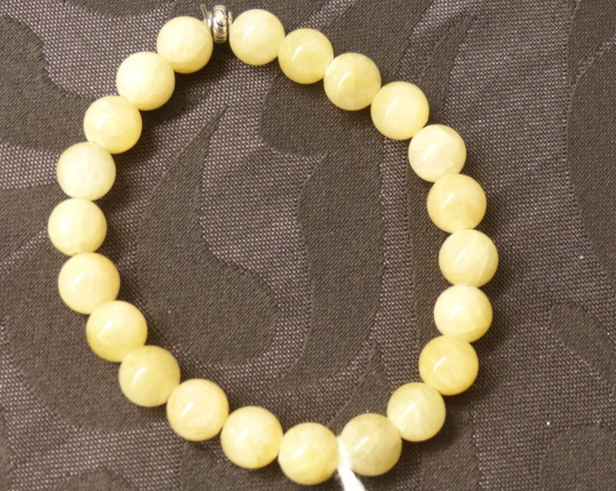 Bracelet en calcite jaune en perles de 8mm