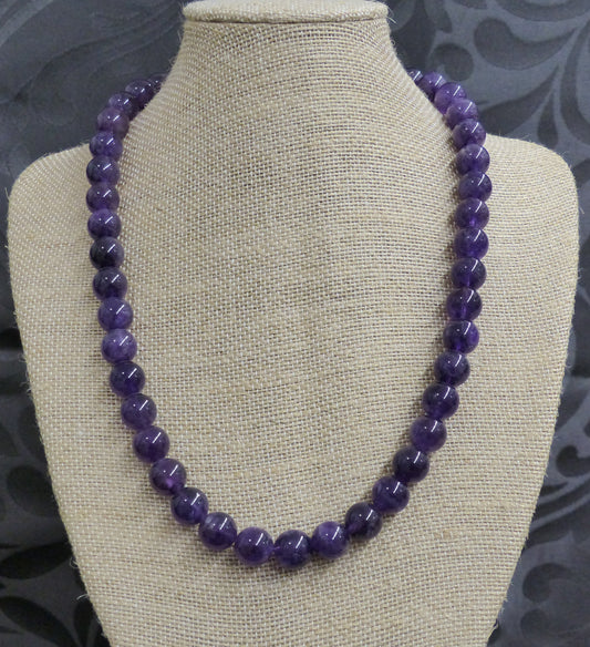 Collier en améthyste perles 47cm