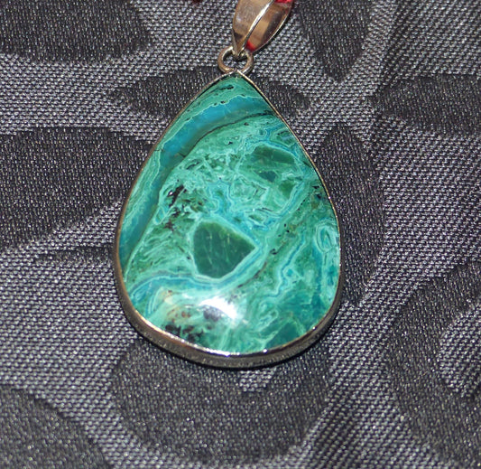 Pendentif goutte en chrysocolle