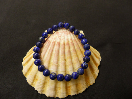 Bracelet en lapis lazuli en perles de 8 ou 10 mm