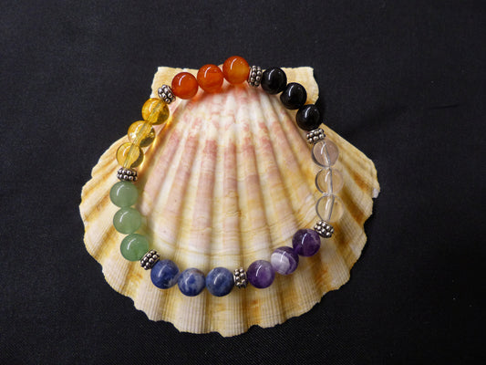 Bracelet 7 chakras en perles de 8mm