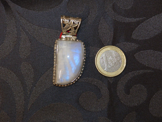 Pendentif pierre de lune arc-en-ciel (péristérite)