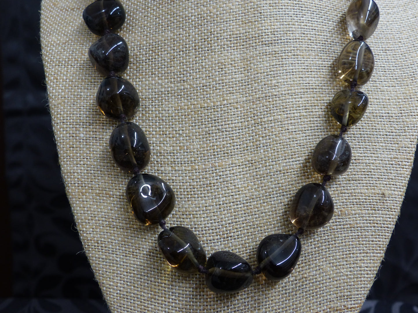 Collier en quartz fumé 52cm