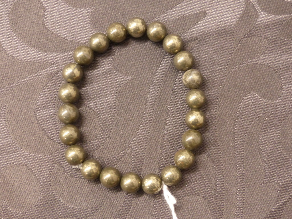 Bracelet en pyrite du Pérou perles de 6 mm ou 8mm