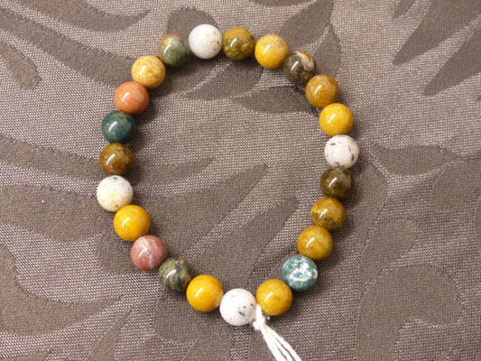 Bracelet en jaspe océan perles de 8mm