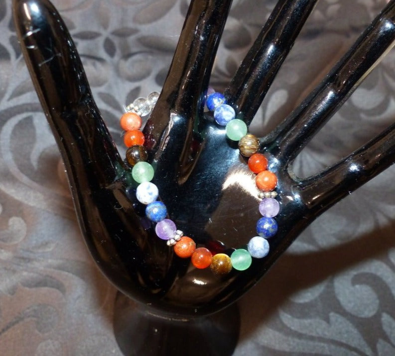 Bracelet 7 chakra ado en perles de 6mm