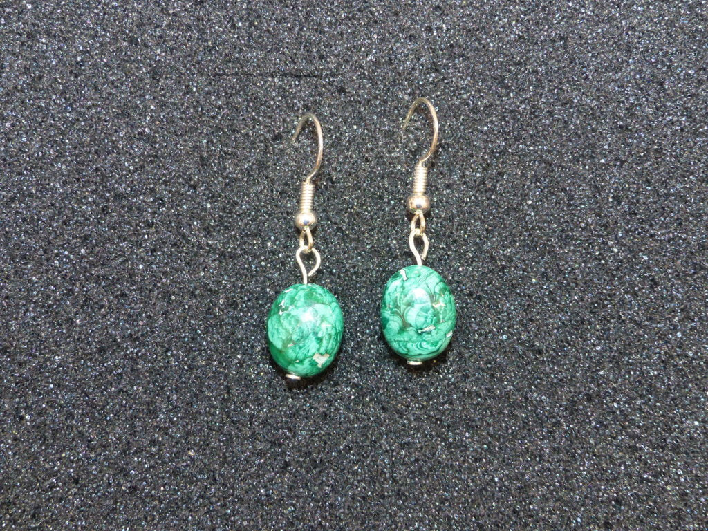 Boucles d'oreilles en malachite