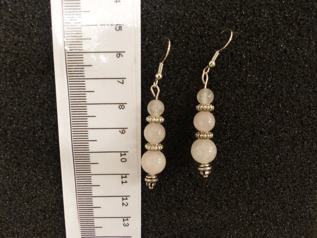 Boucles d'oreilles en quartz rose