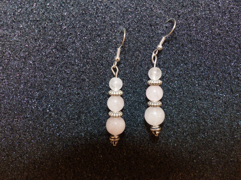 Boucles d'oreilles en quartz rose