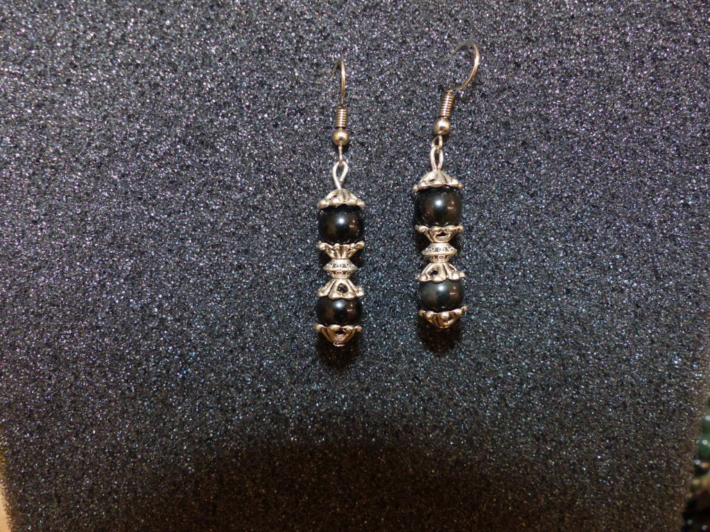 Boucles d'oreilles en obsidienne œil céleste