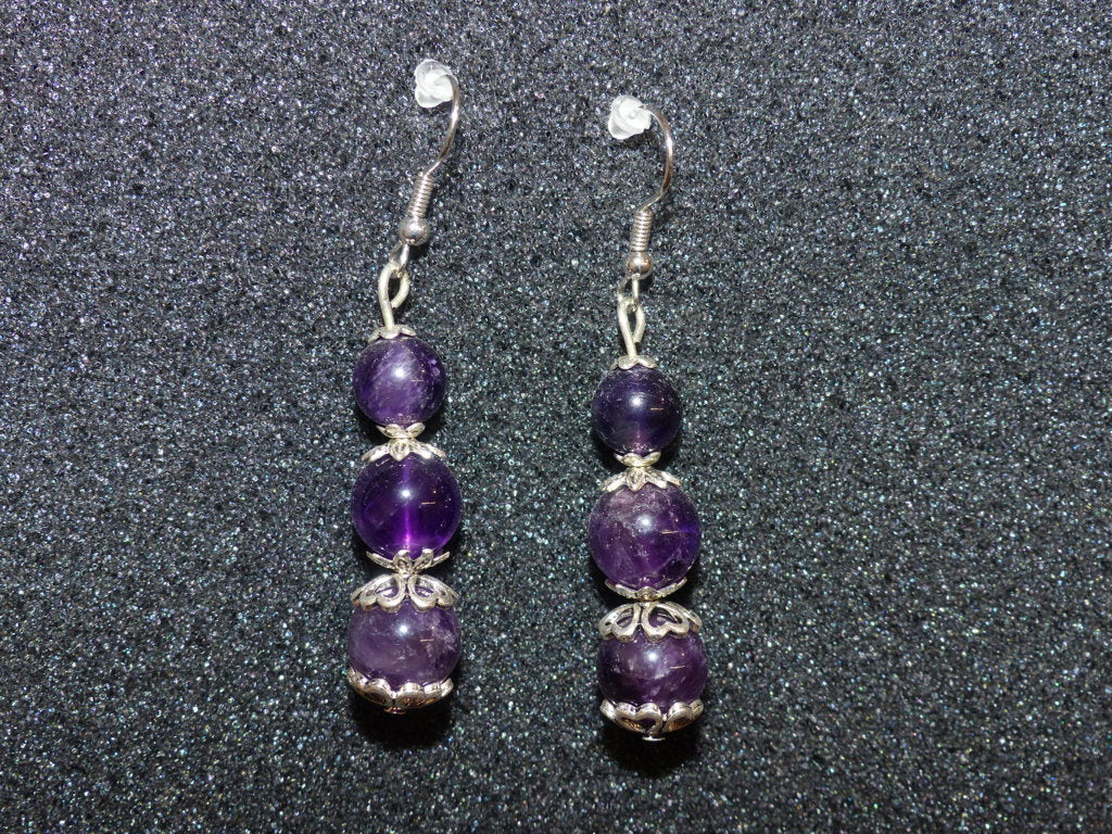 Boucles d'oreilles en améthyste