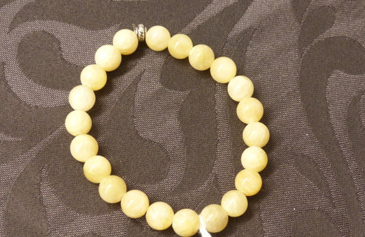 Bracelet en calcite jaune en perles de 8mm