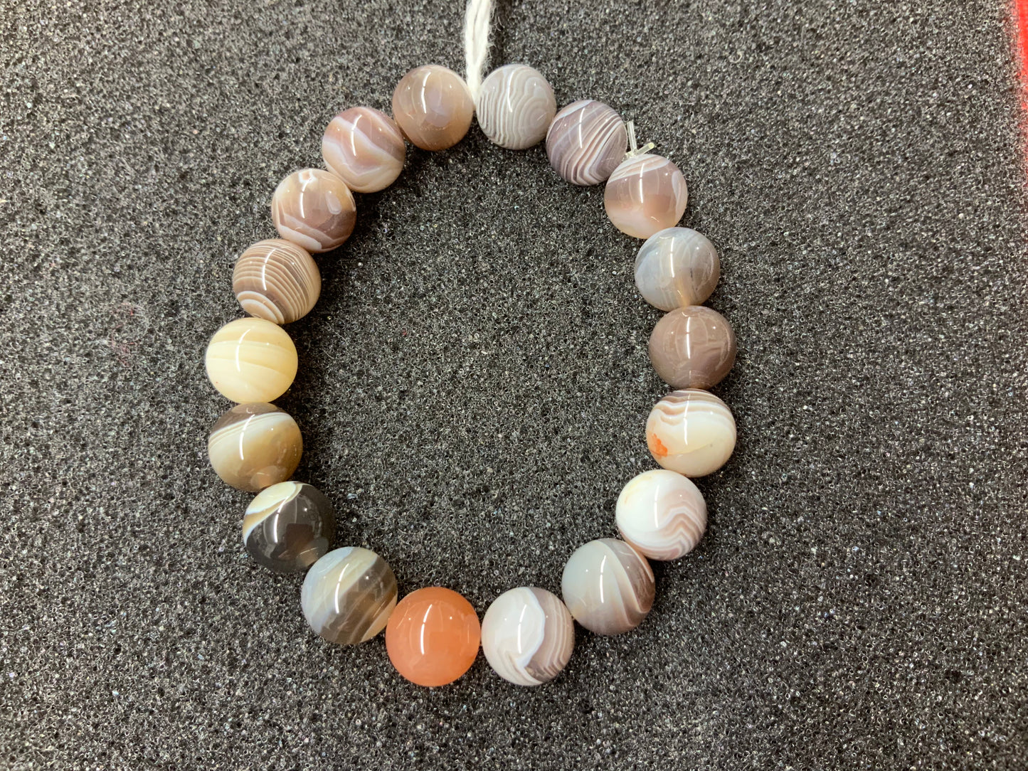 Bracelet en agate du Botswana perles de 8 mm ou 10 mm