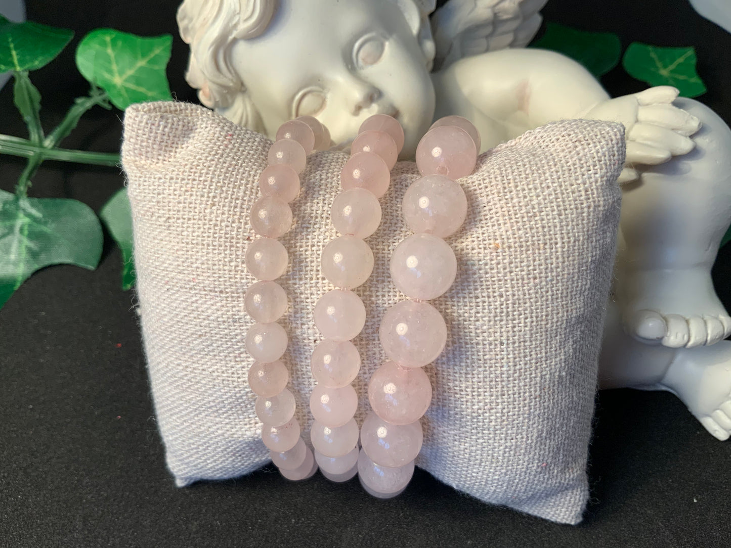 Bracelet en quartz rose, perles 6mm, 8mm ou 10 mm