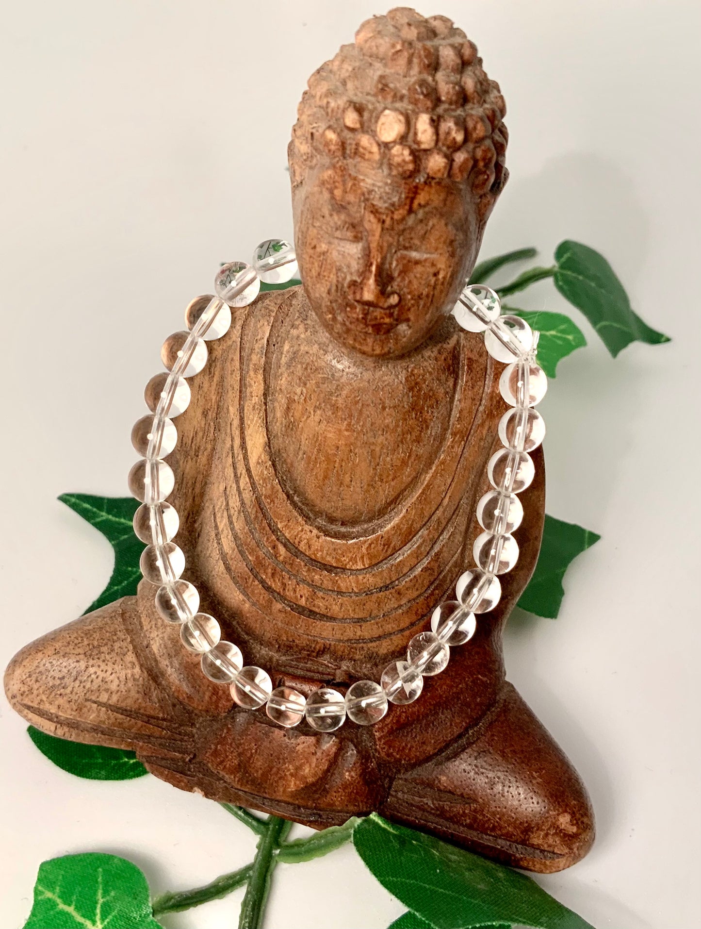 Bracelet en cristal de roche (perles 10mm, 8 mm ou 6 mm)