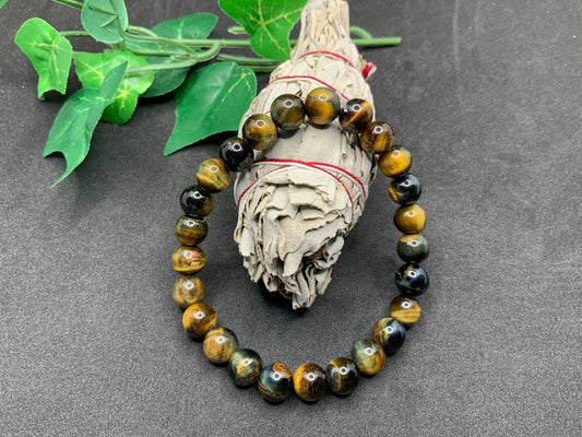 Bracelet œil de faucon en perles 6, 8 ou 10mm