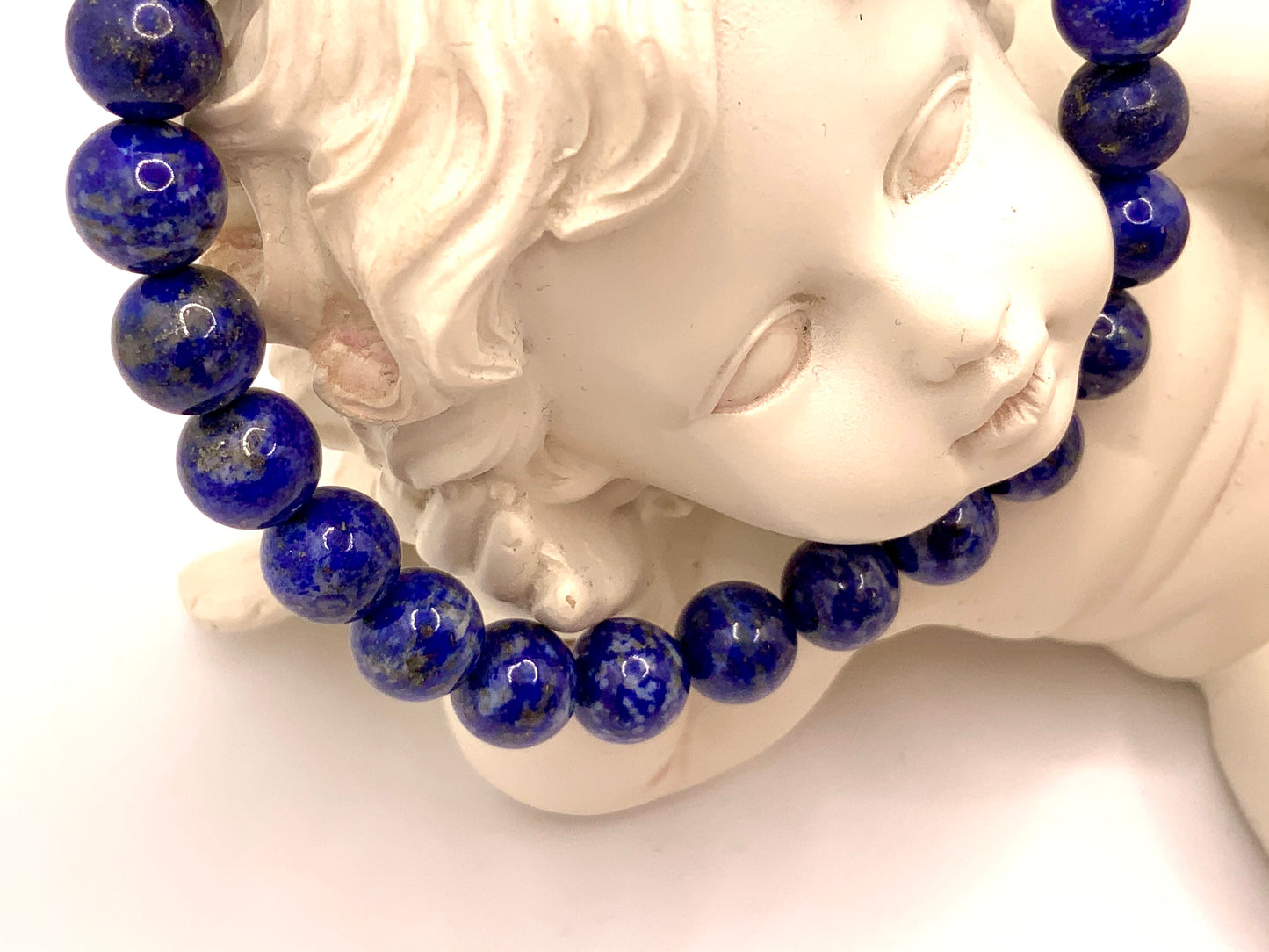 Bracelet en lapis lazuli en perles de 8 ou 10 mm