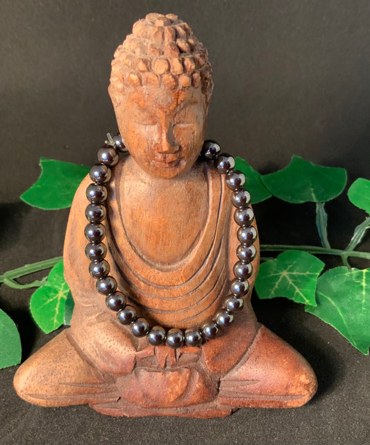 Bracelet en hématite perles de 6 mm, 8 mm ou 10 mm