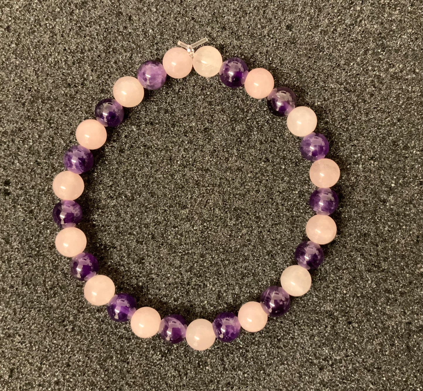 Bracelet améthyste et quartz rose