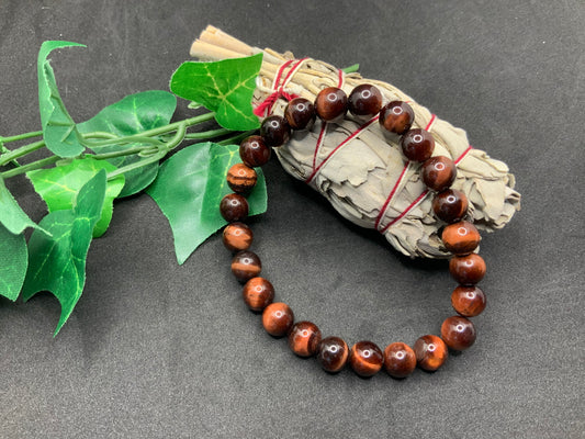 Bracelet œil de taureau, perles 8 ou 10 mm