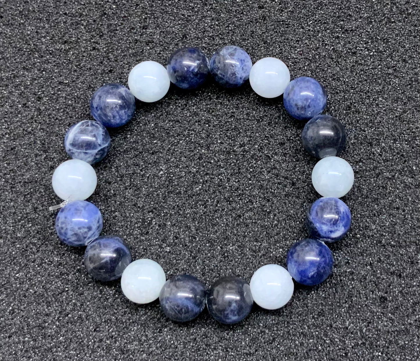 Bracelet en aigue marine et sodalite en 6, 8mm ou 10 mm