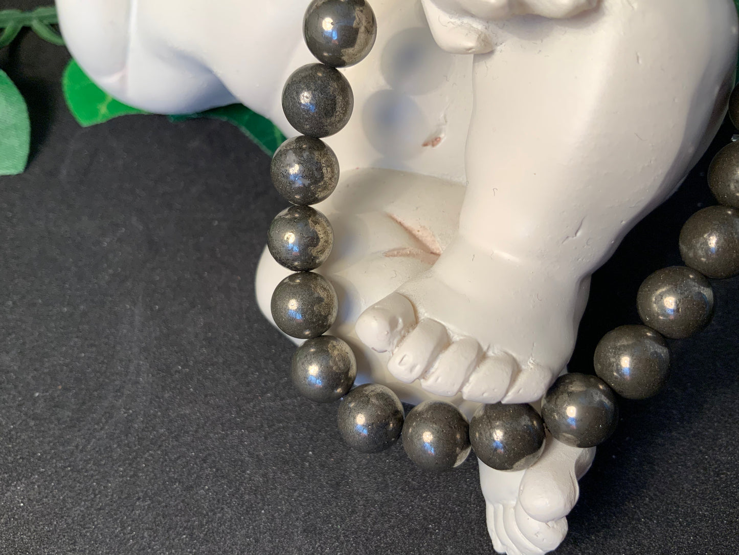 Bracelet en pyrite de fer, perles de 8 mm