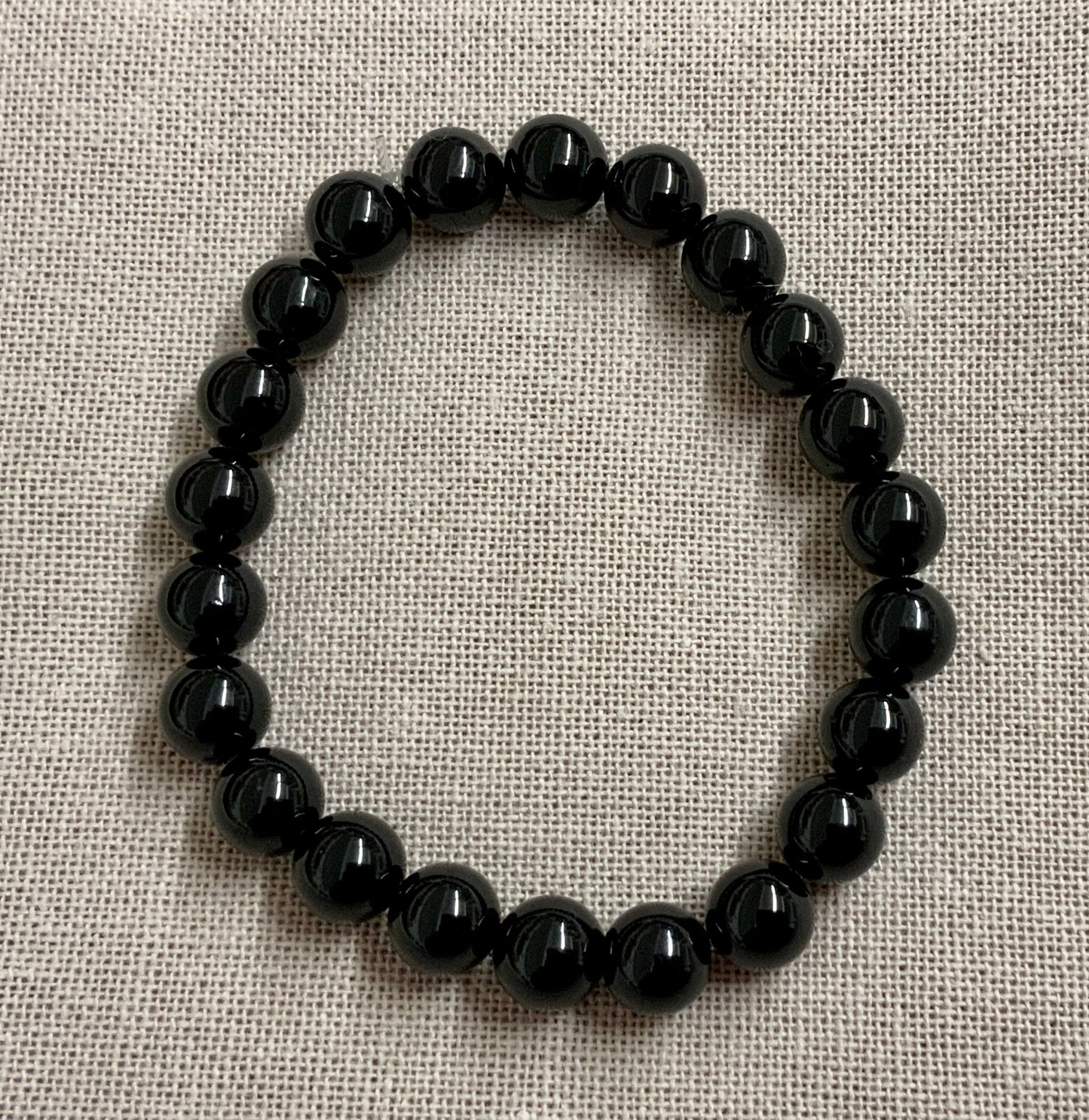 Bracelet en tourmaline noire (perles 6 mm, 8 mm ou 10 mm)