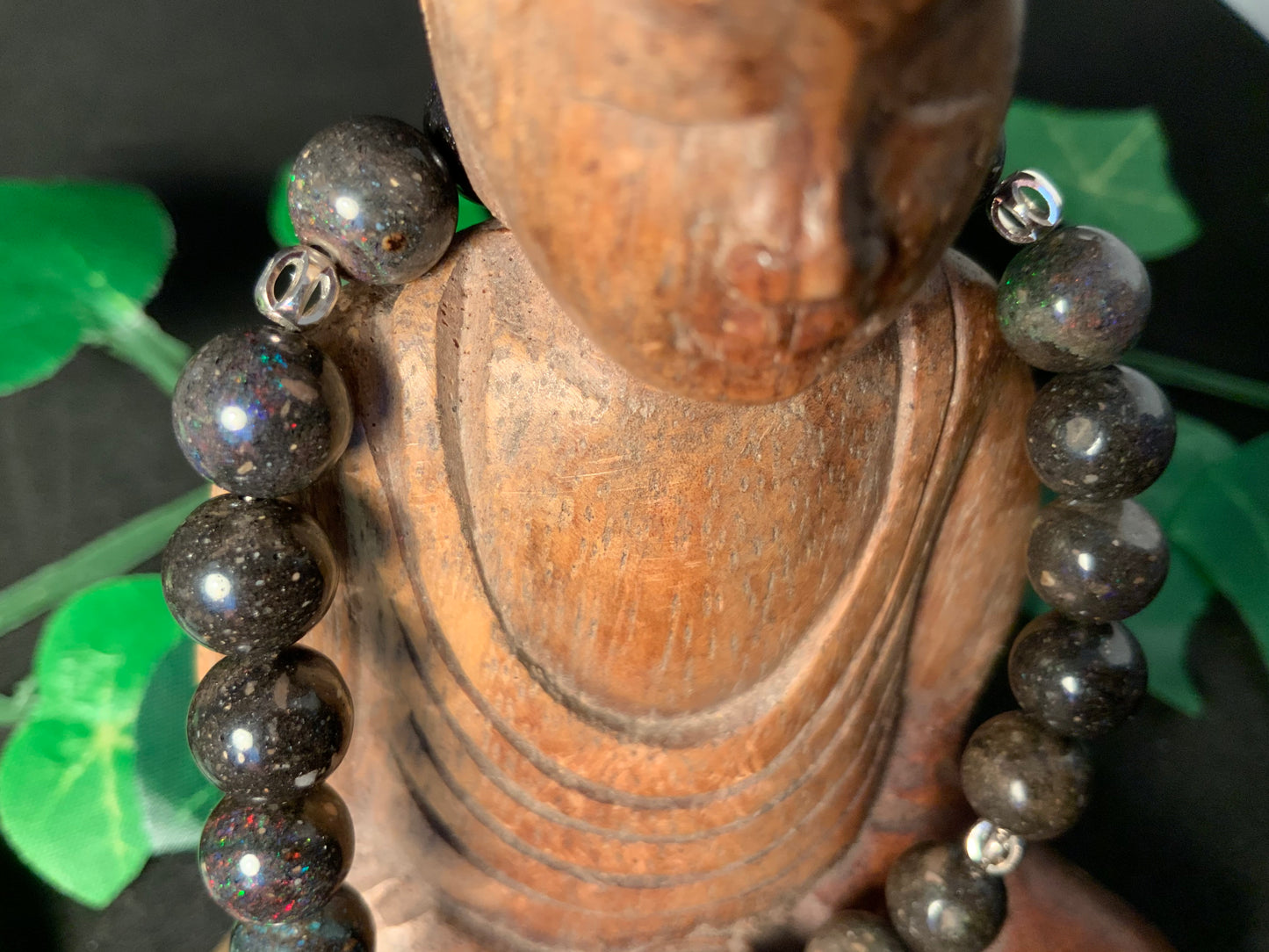 Bracelet en opale d’Éthiopie, perles 8 mm