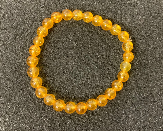 Bracelet en citrine chauffée perles de 6 ou 8mm