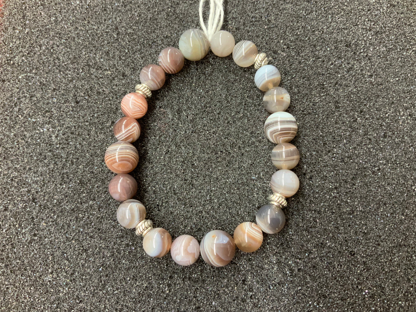 Bracelet en agate du Botswana perles de 8 mm ou 10 mm