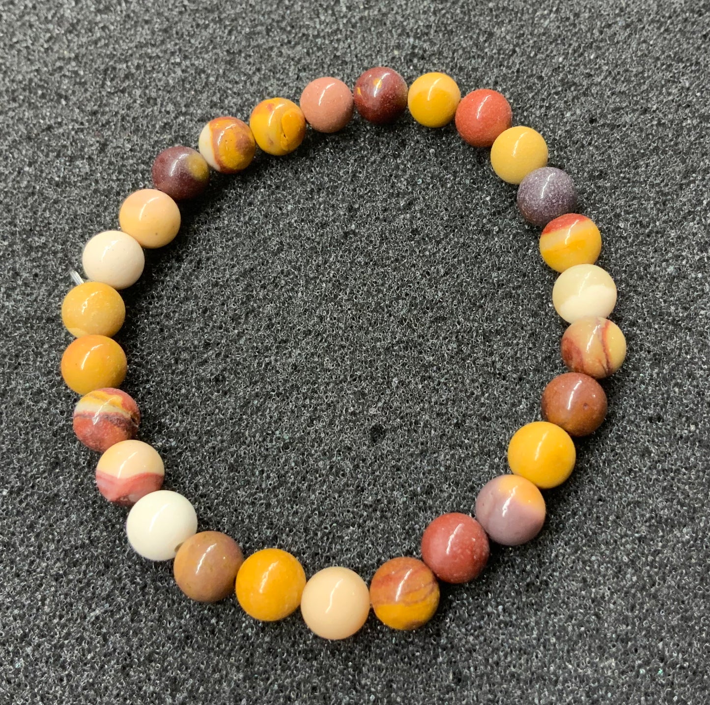 Bracelet en jaspe mokaïte perles de 6, 8 ou 10 mm