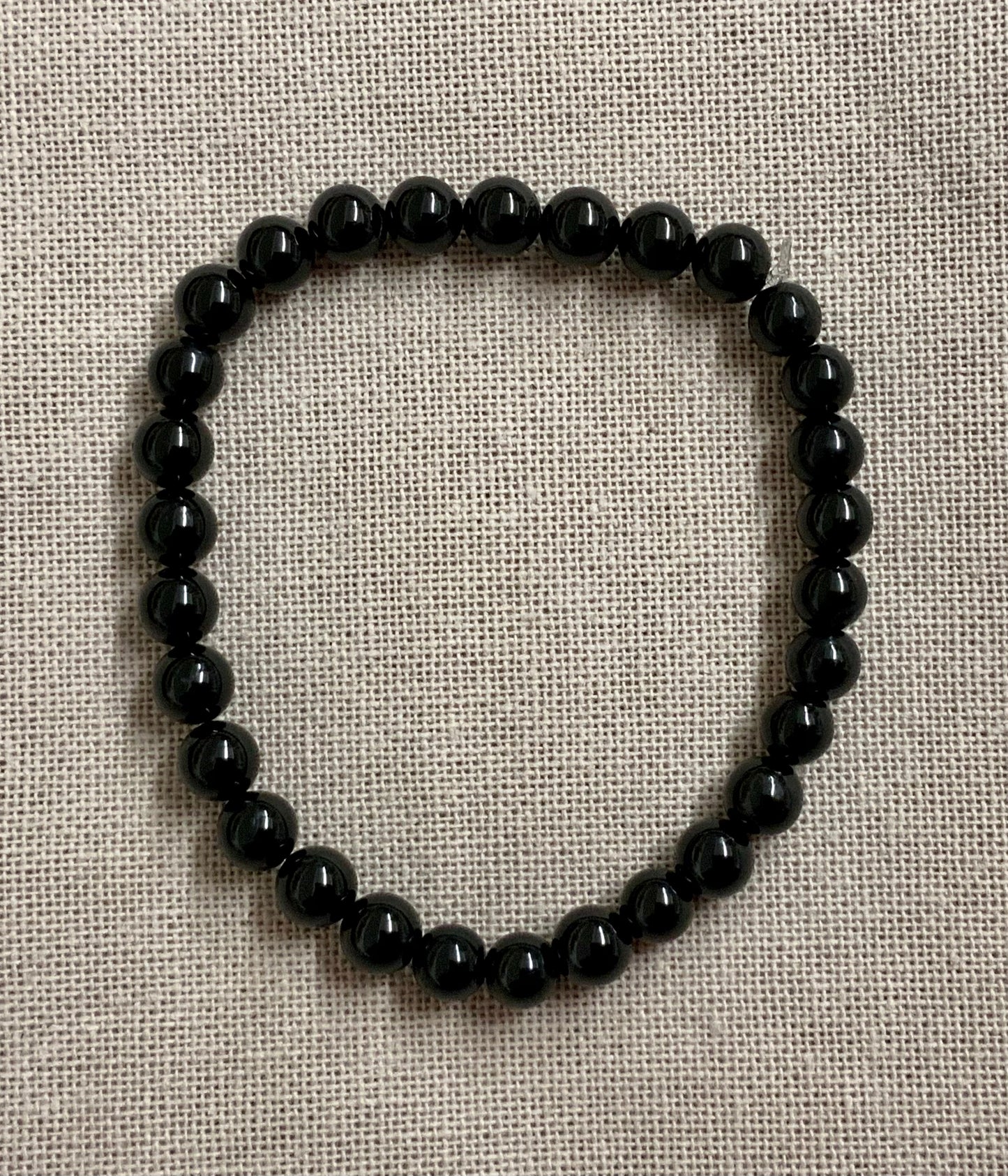 Bracelet en tourmaline noire (perles 6 mm, 8 mm ou 10 mm)