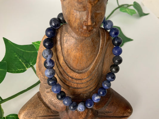 Bracelet en sodalite perles de 6mm, 8mm ou 10 mm