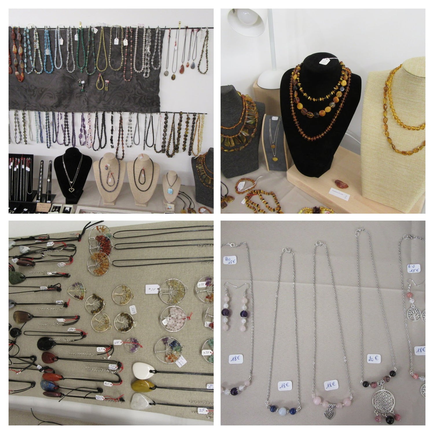 Colliers en pierres naturelles